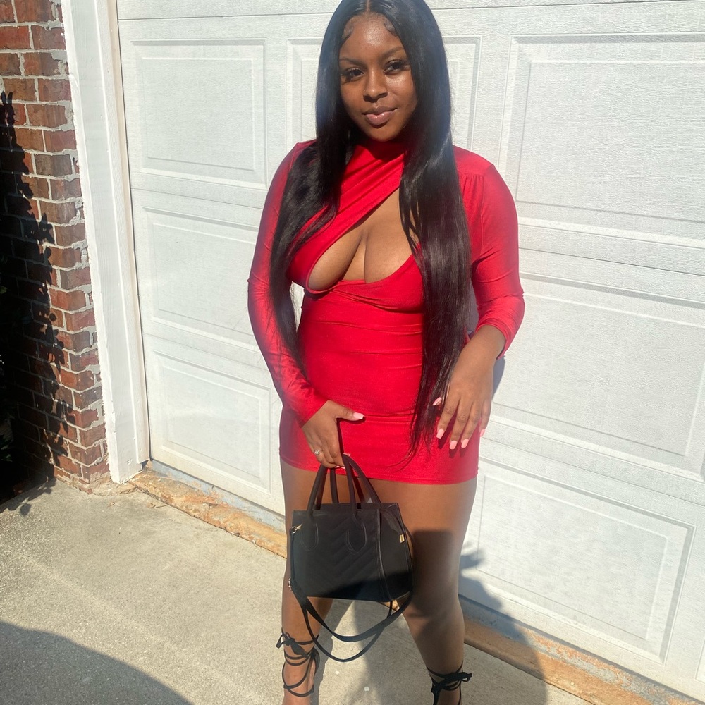 Only Here Tonight Cut Out Dress - Red